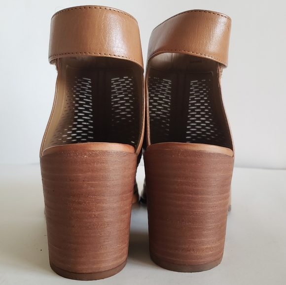 VINCE CAMUTO Shoes Heels Slingback Open Toe Brown Leather Size 8.5M - Picture 8 of 16